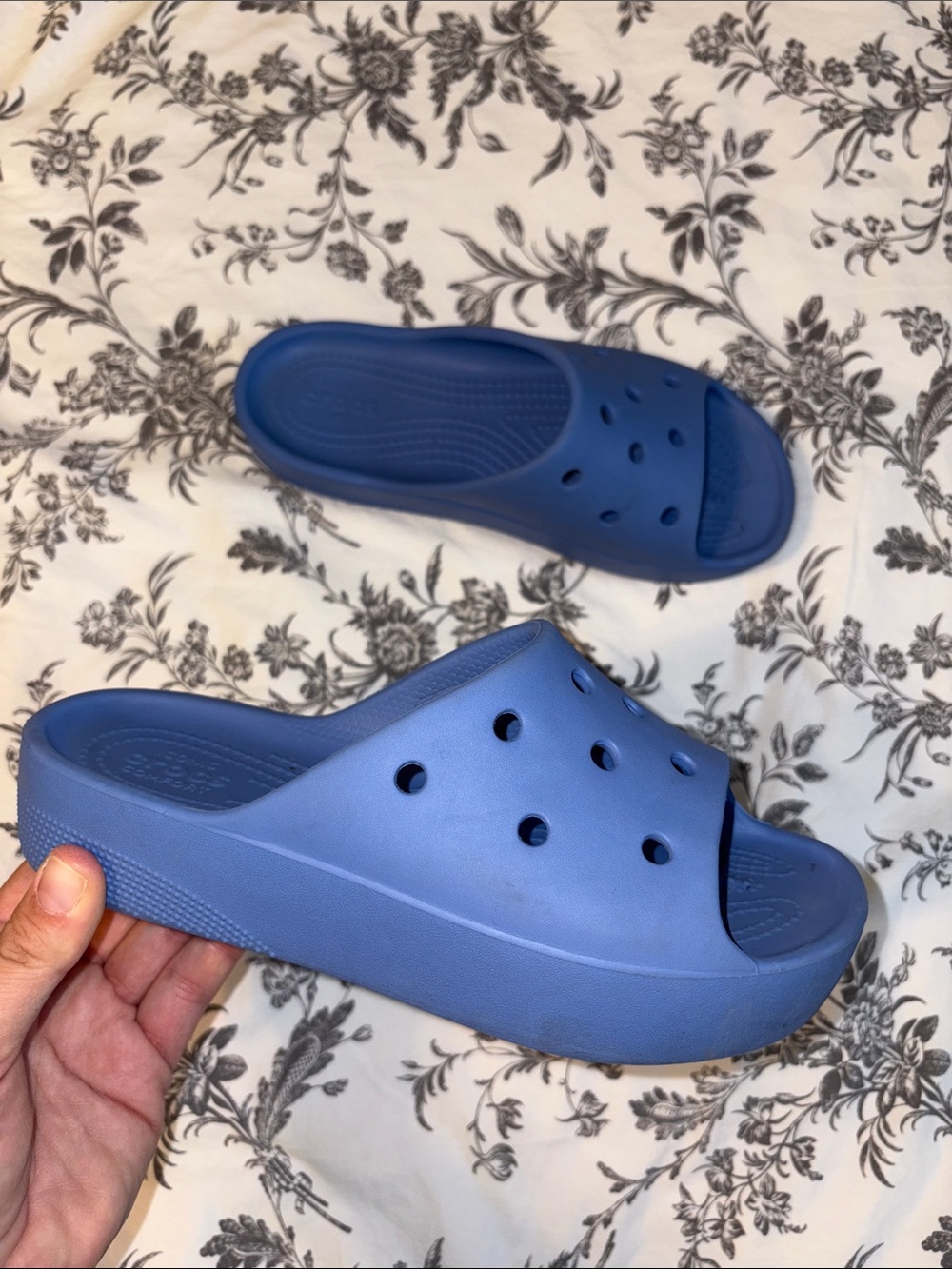 CROCS platform - Kids Blue Slide Sandals